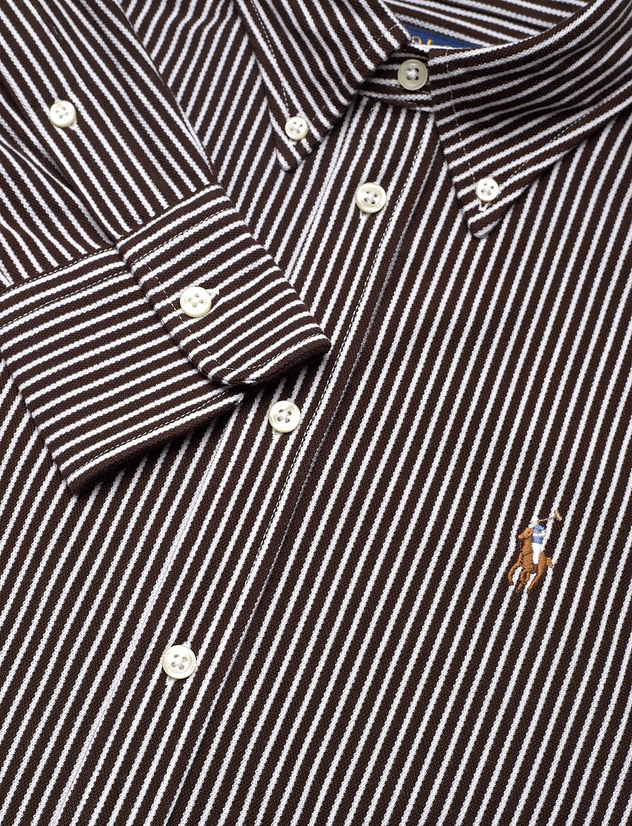 Polo Ralph Lauren - 55/2 OXFORD MESH-LSL-BFS - langärmlige hemden - circuit brown/whi - 2