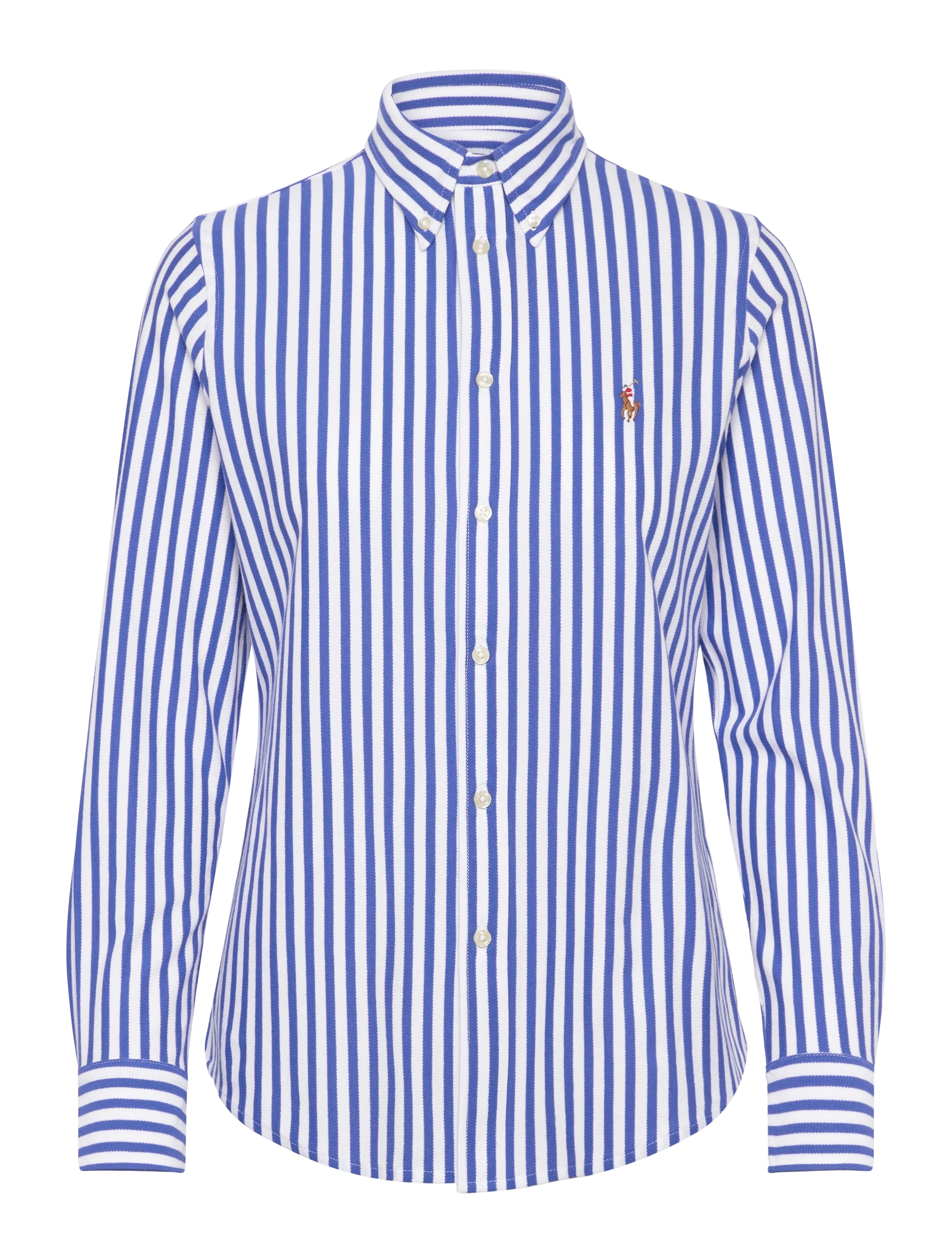 Polo Ralph Lauren Striped Knit Oxford Cotton Shirt - Nyheter - NEW IRIS BLUE/WHI / blue