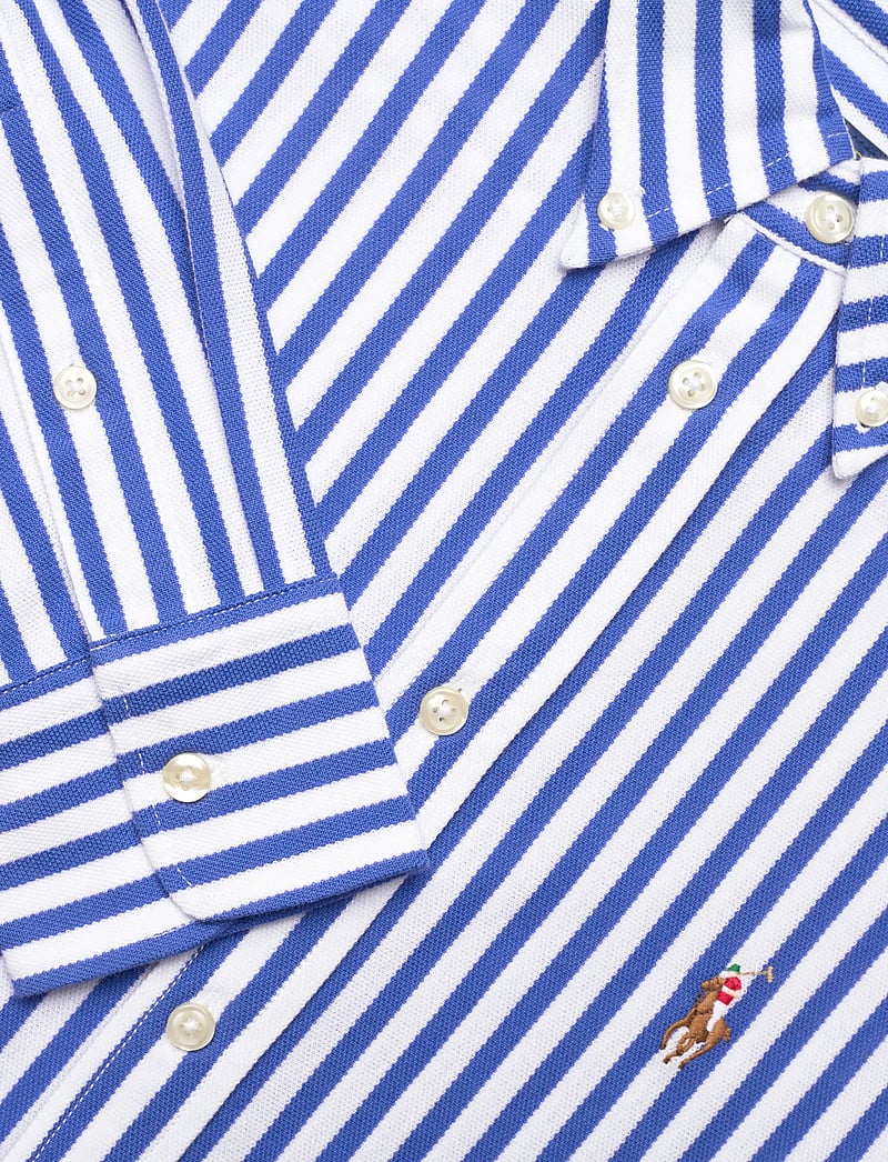 Polo Ralph Lauren - Striped Knit Oxford Cotton Shirt - jeansskjortor - new iris blue/whi - 2