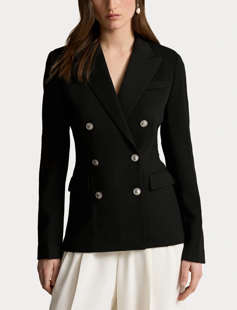 Polo Ralph Lauren - DBL KNIT WOOL-BLZ - kahes joones nööpidega bleiserid - polo black - 5