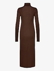 Polo Ralph Lauren - Wool-Blend Jersey Roll Neck Midi Dress - t-kreklu kleitas - dark brown - 1