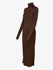 Polo Ralph Lauren - Wool-Blend Jersey Roll Neck Midi Dress - marškinėlių tipo suknelės - dark brown - 2