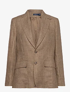 Glen Plaid Linen Tweed Blazer, Polo Ralph Lauren