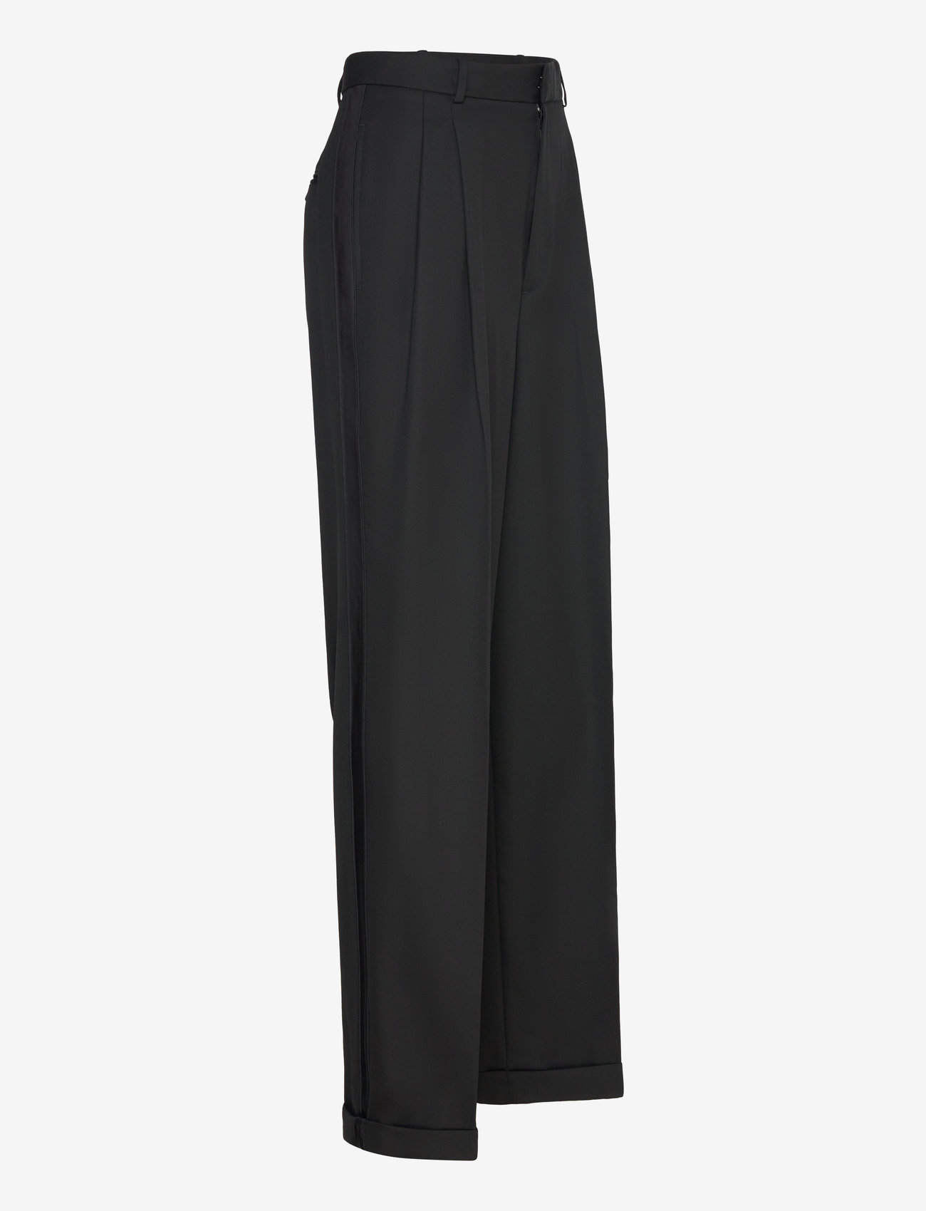 Polo Ralph Lauren - Wool Wide-Leg Tuxedo Pant - kostymbyxor - polo black - 3