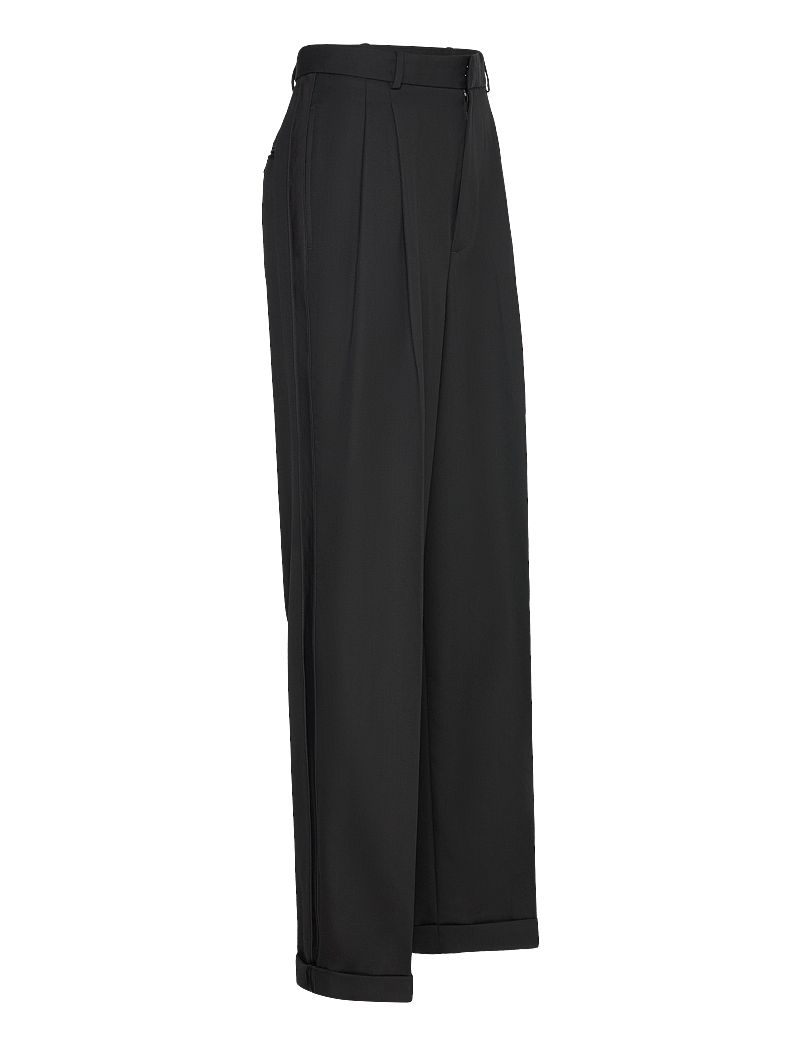 Polo Ralph Lauren - Wool Wide-Leg Tuxedo Pant - kostymbyxor - polo black - 3