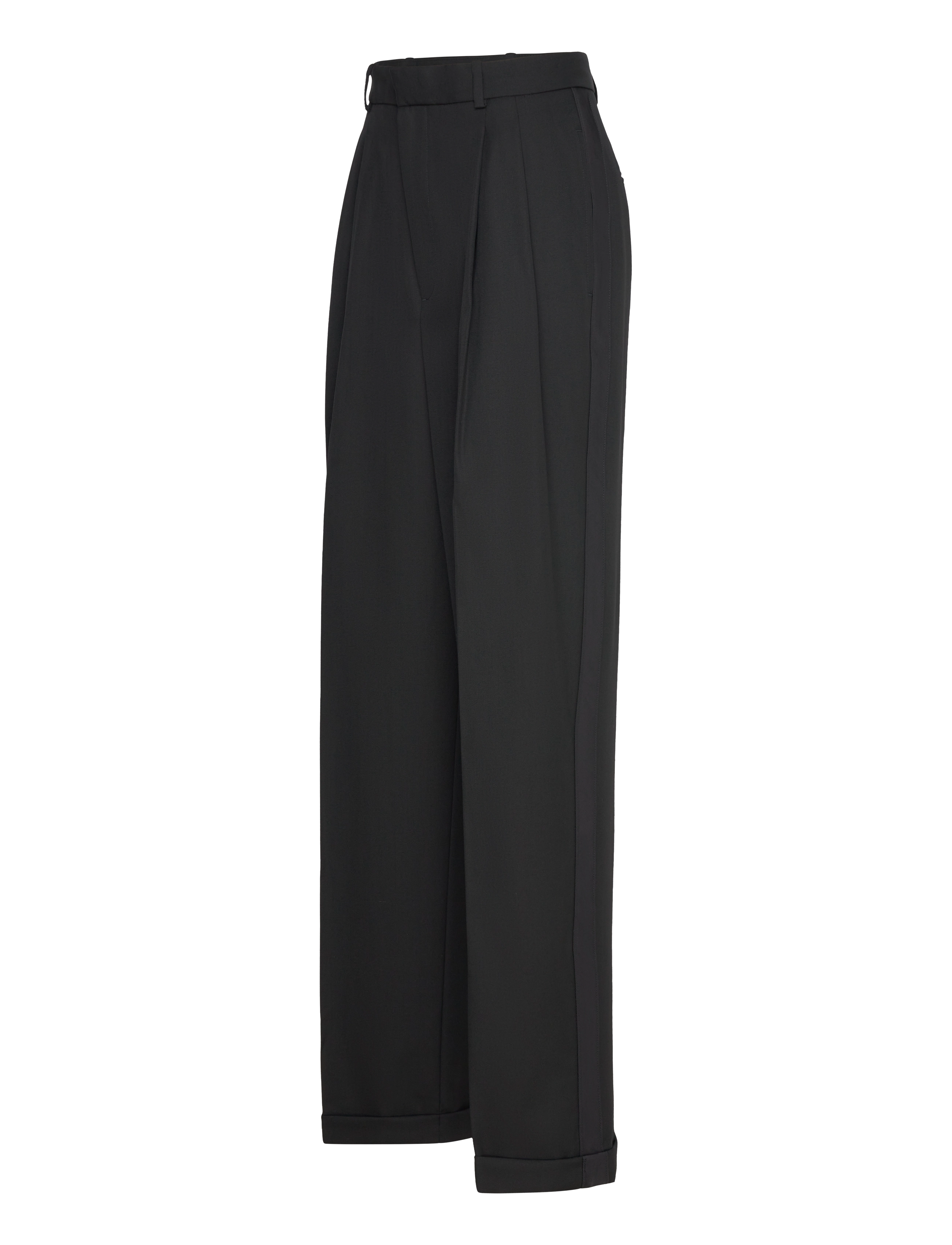 Polo Ralph Lauren - Wool Wide-Leg Tuxedo Pant - habitbukser - polo black - 4