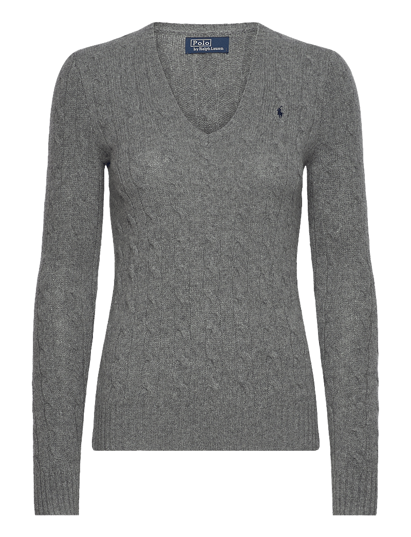 Polo Ralph Lauren Cable-knit Wool-cashmere V-neck Sweater – knitwear – shop at Booztlet