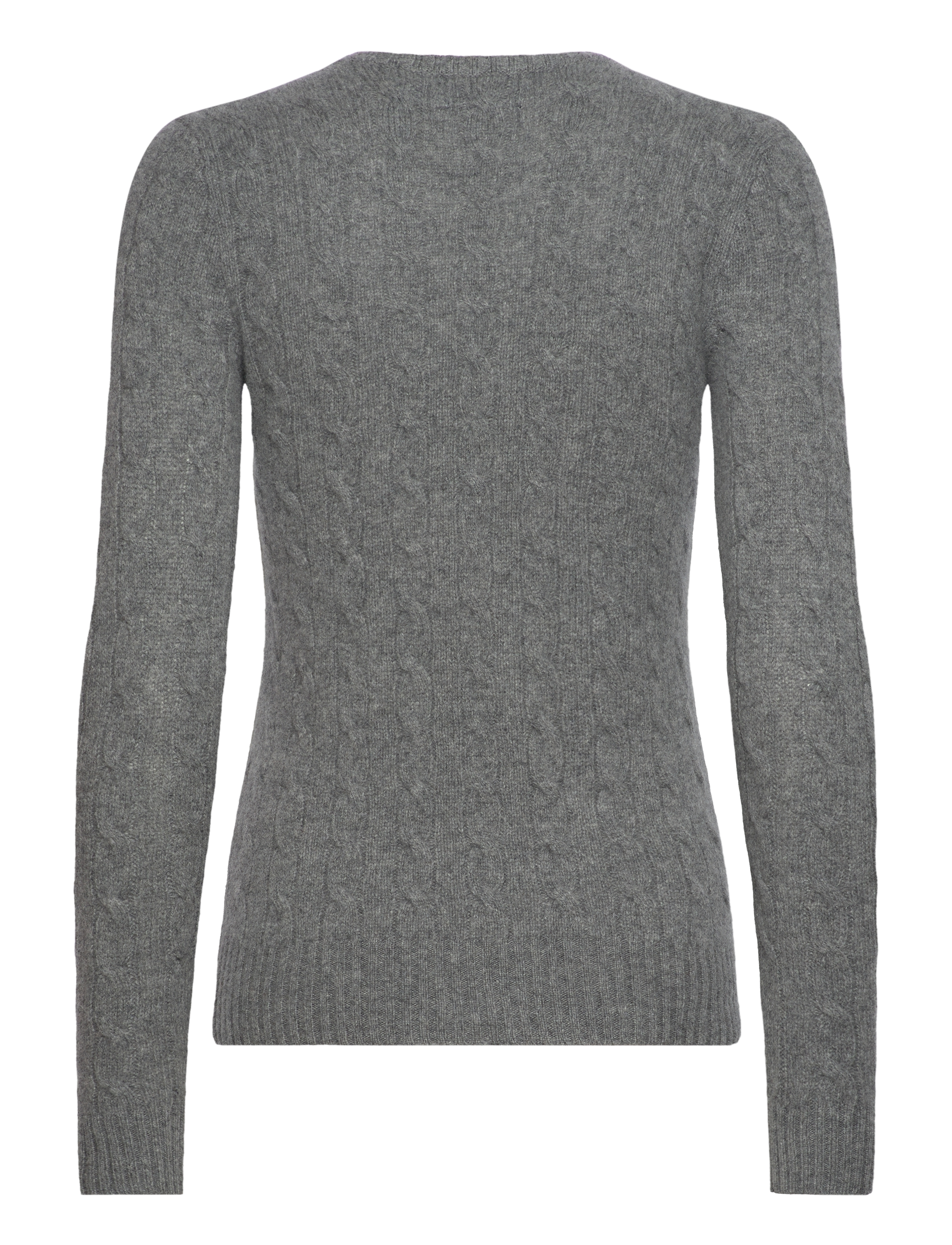 Polo Ralph Lauren - Cable-Knit Wool-Cashmere V-Neck Sweater - battalion grey he - 2
