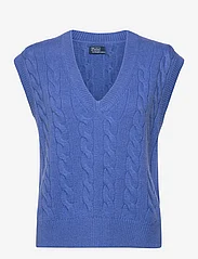 Polo Ralph Lauren - Cable Wool-Cashmere V-Neck Sweater Vest - adītas vestes - new england blue - 0