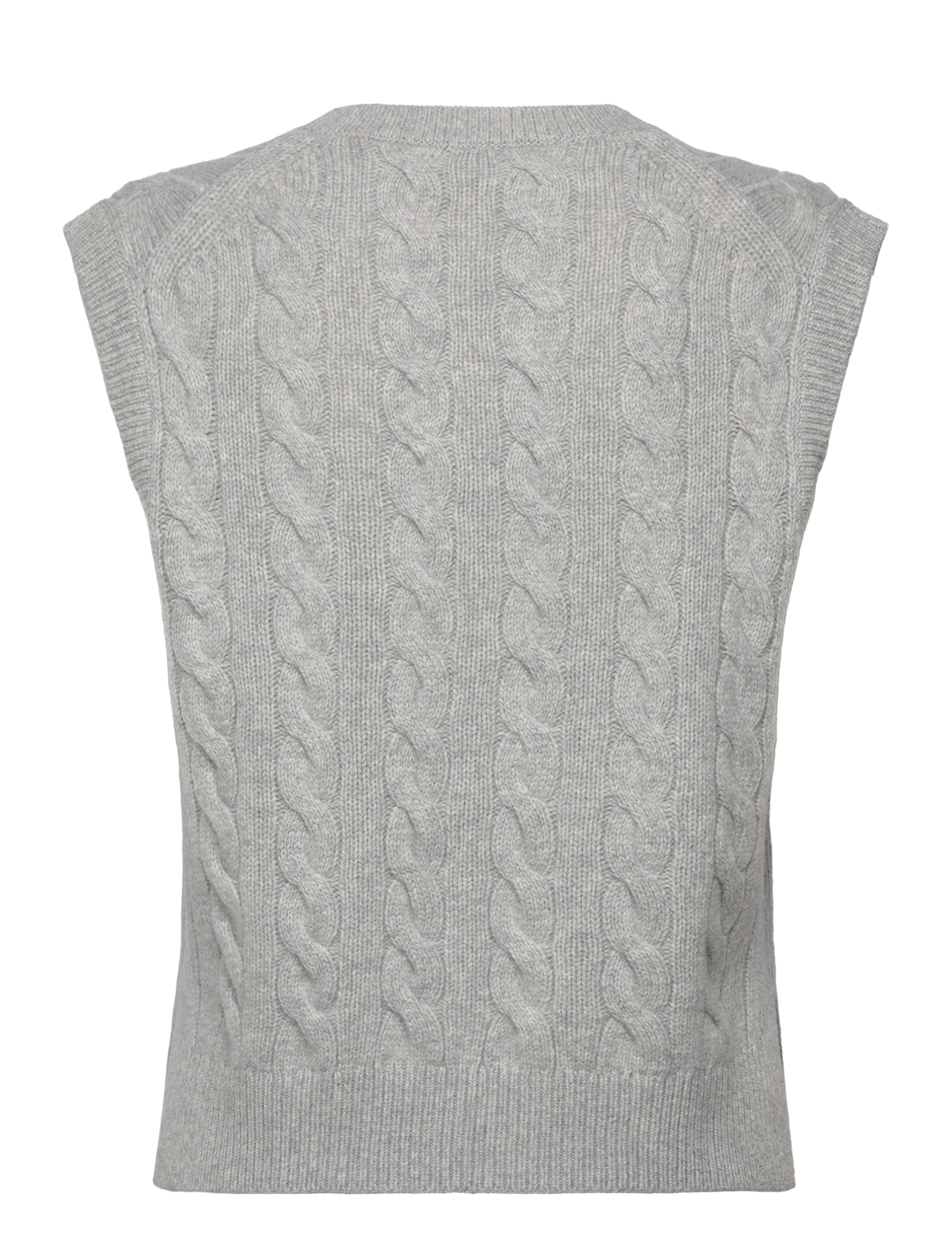 Polo Ralph Lauren - Cable Wool-Cashmere V-Neck Sweater Vest - soft grey melange - 2