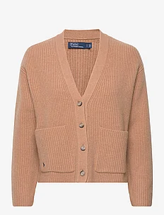 Rib-Knit Wool-Cashmere V-Neck Cardigan, Polo Ralph Lauren