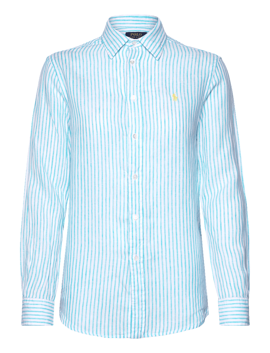 Polo Ralph Lauren - Relaxed Fit Striped Linen Shirt - 1719a turquoise n - 0