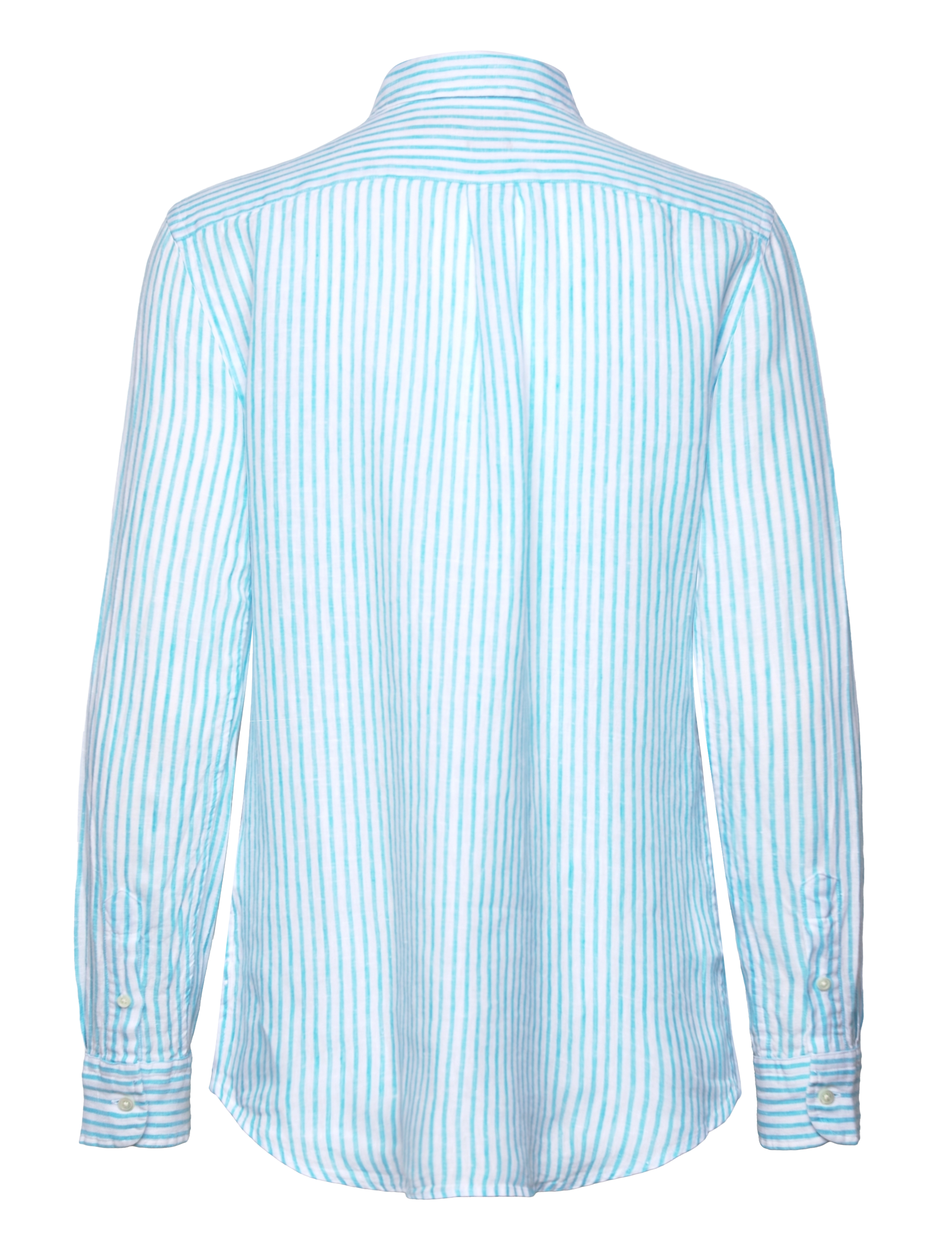 Polo Ralph Lauren - Relaxed Fit Striped Linen Shirt - 1719a turquoise n - 1