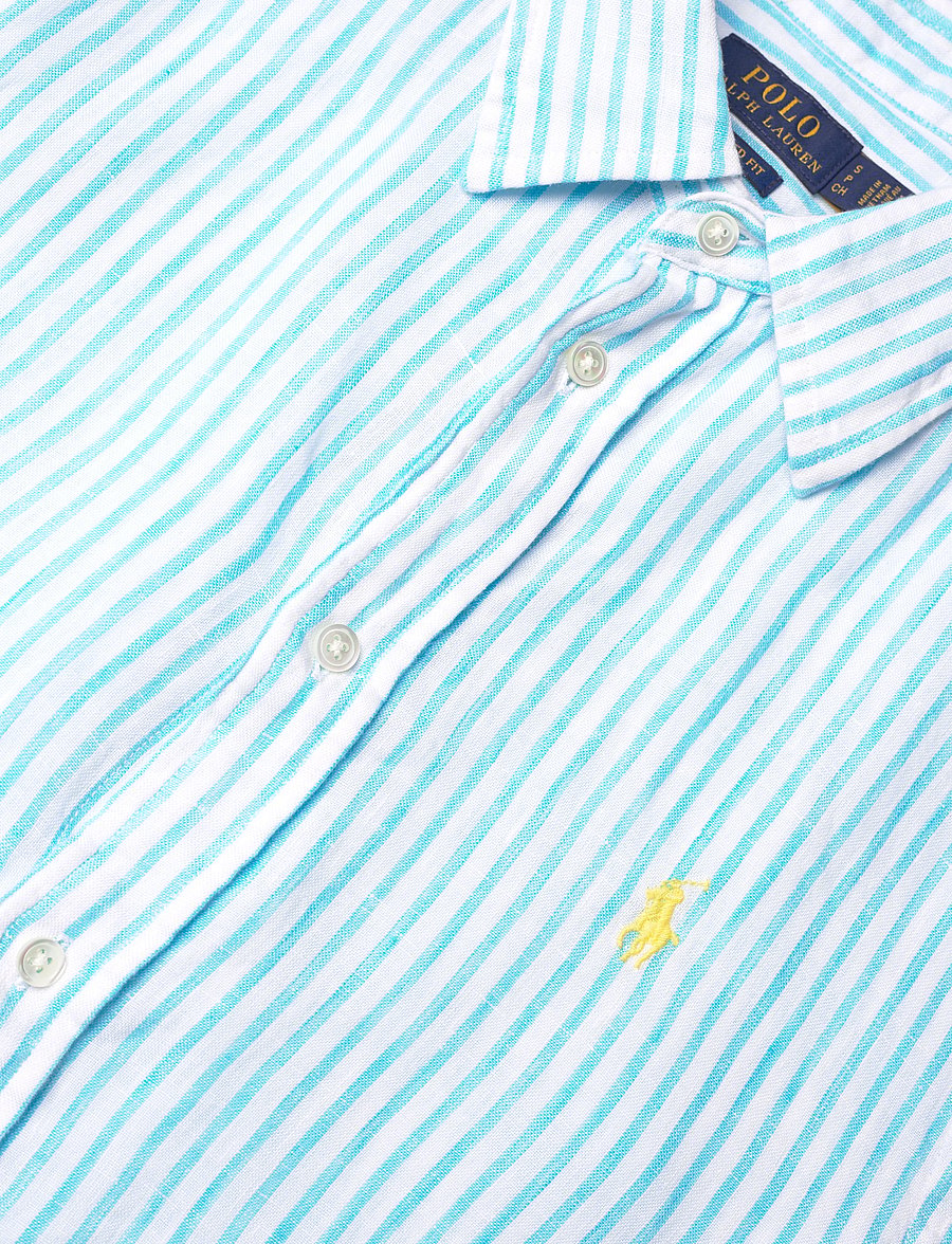 Polo Ralph Lauren - Relaxed Fit Striped Linen Shirt - 1719a turquoise n - 2