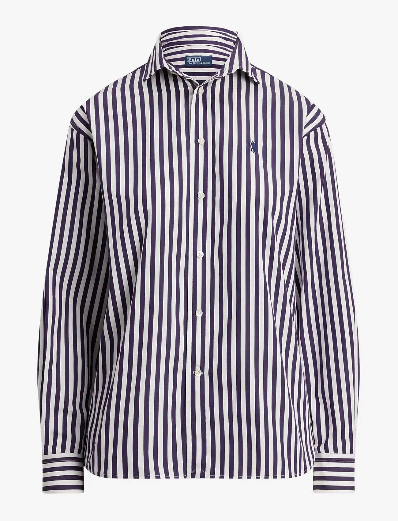 Polo Ralph Lauren - Relaxed Fit Striped Cotton Shirt - teksasärgid - 1323e bright purp - 1