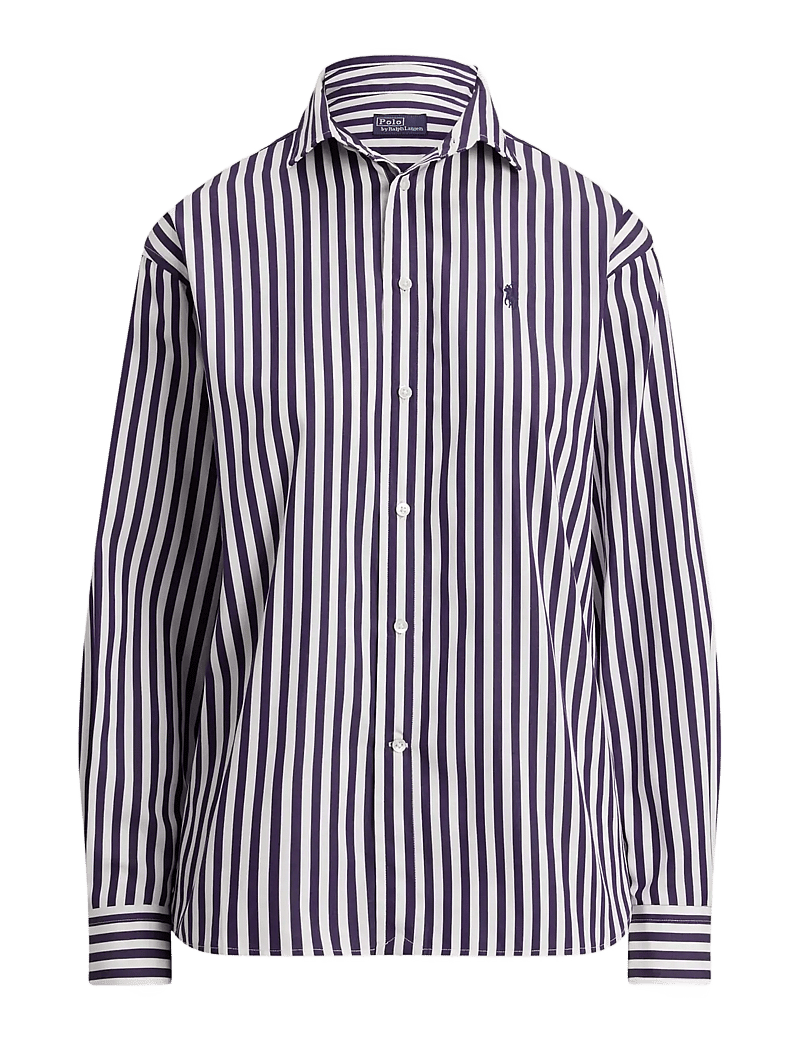 Polo Ralph Lauren - Relaxed Fit Striped Cotton Shirt - teksasärgid - 1323e bright purp - 1