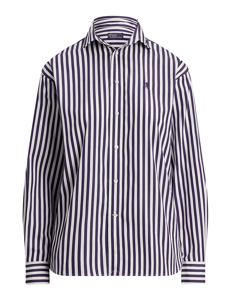 Polo Ralph Lauren - Relaxed Fit Striped Cotton Shirt - denimskjorter - 1323e bright purp - 1