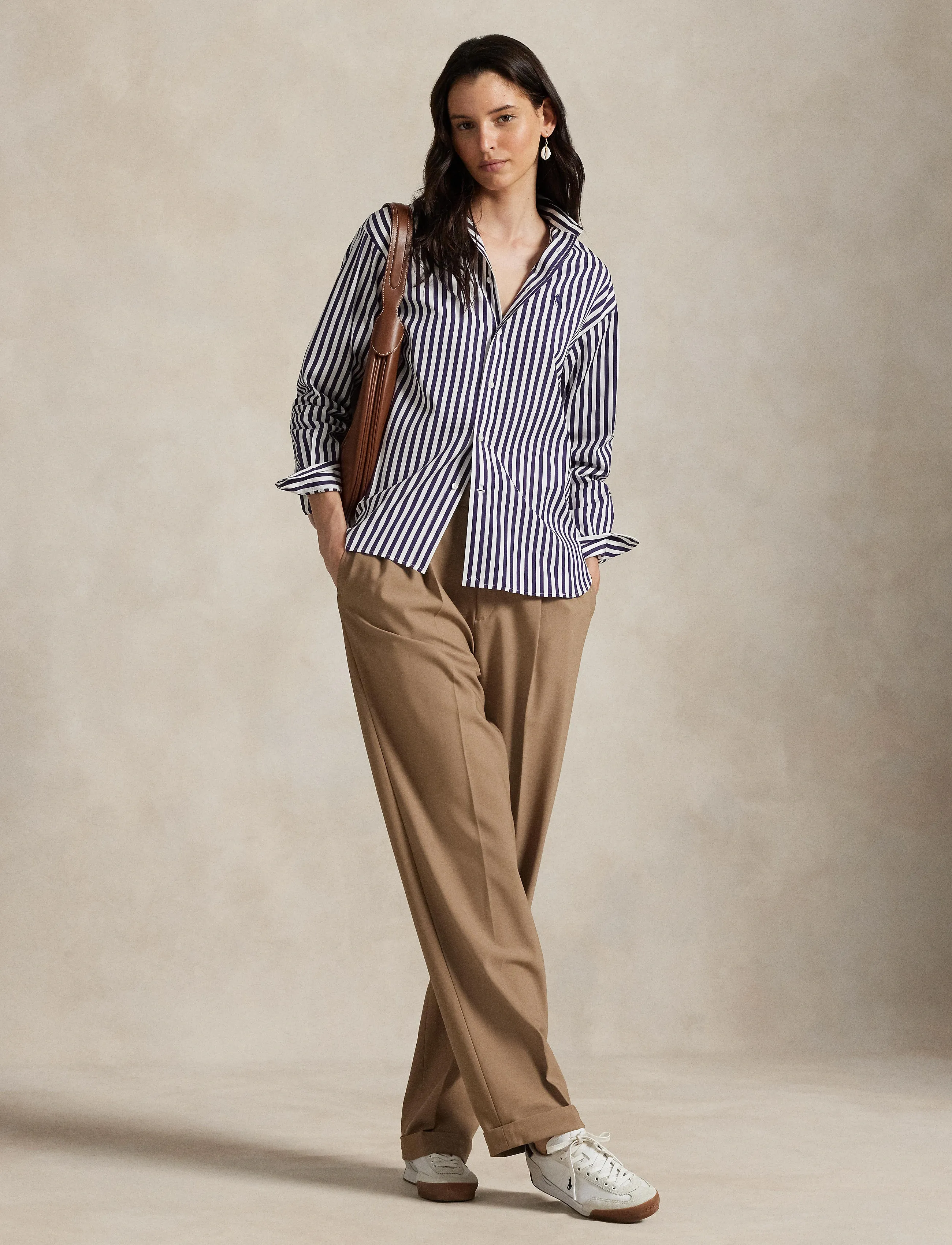 Polo Ralph Lauren Relaxed Fit Striped Cotton Shirt - Ralph Lauren - 1323E BRIGHT PURP / purple