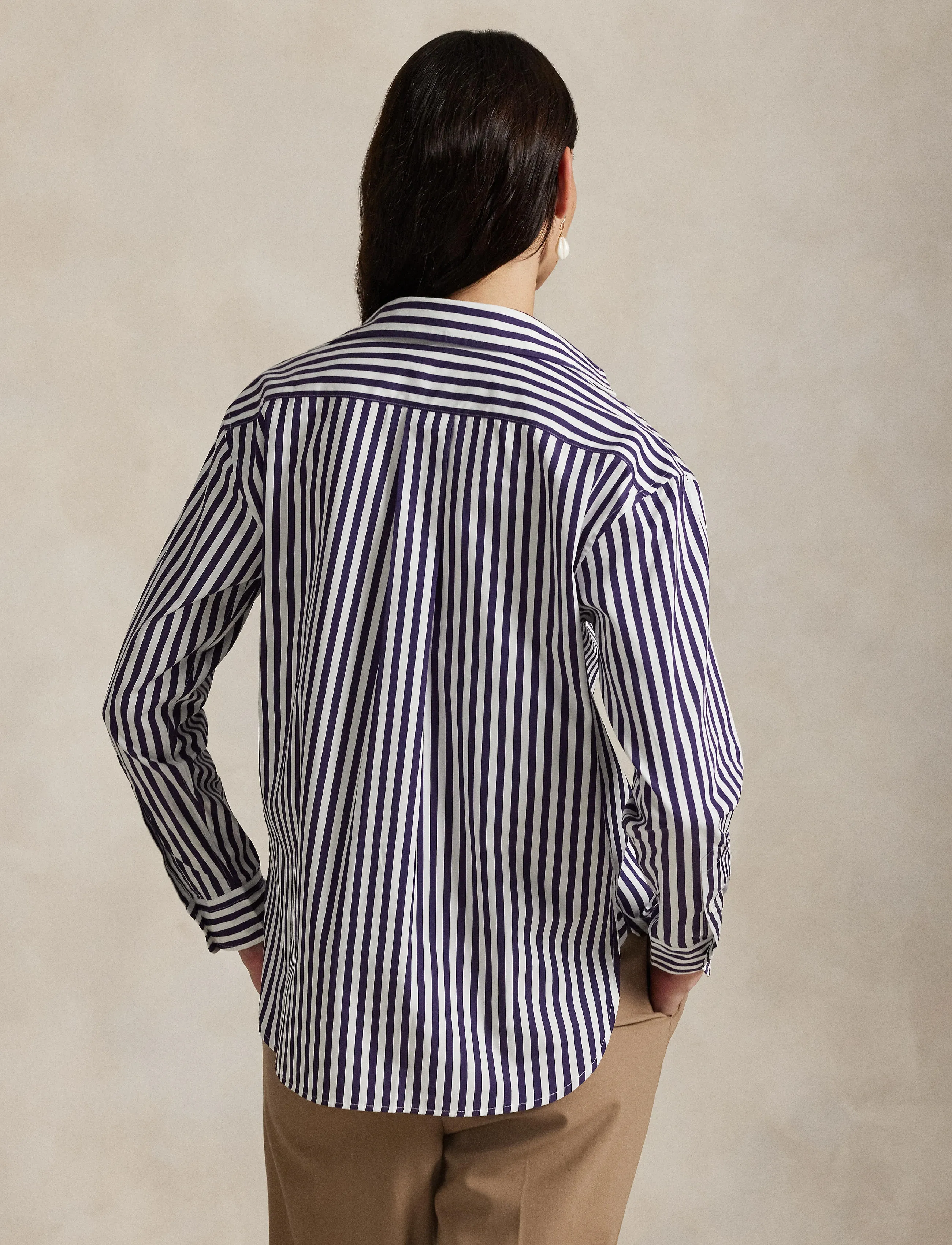 Polo Ralph Lauren - Relaxed Fit Striped Cotton Shirt - denimskjorter - 1323e bright purp - 4