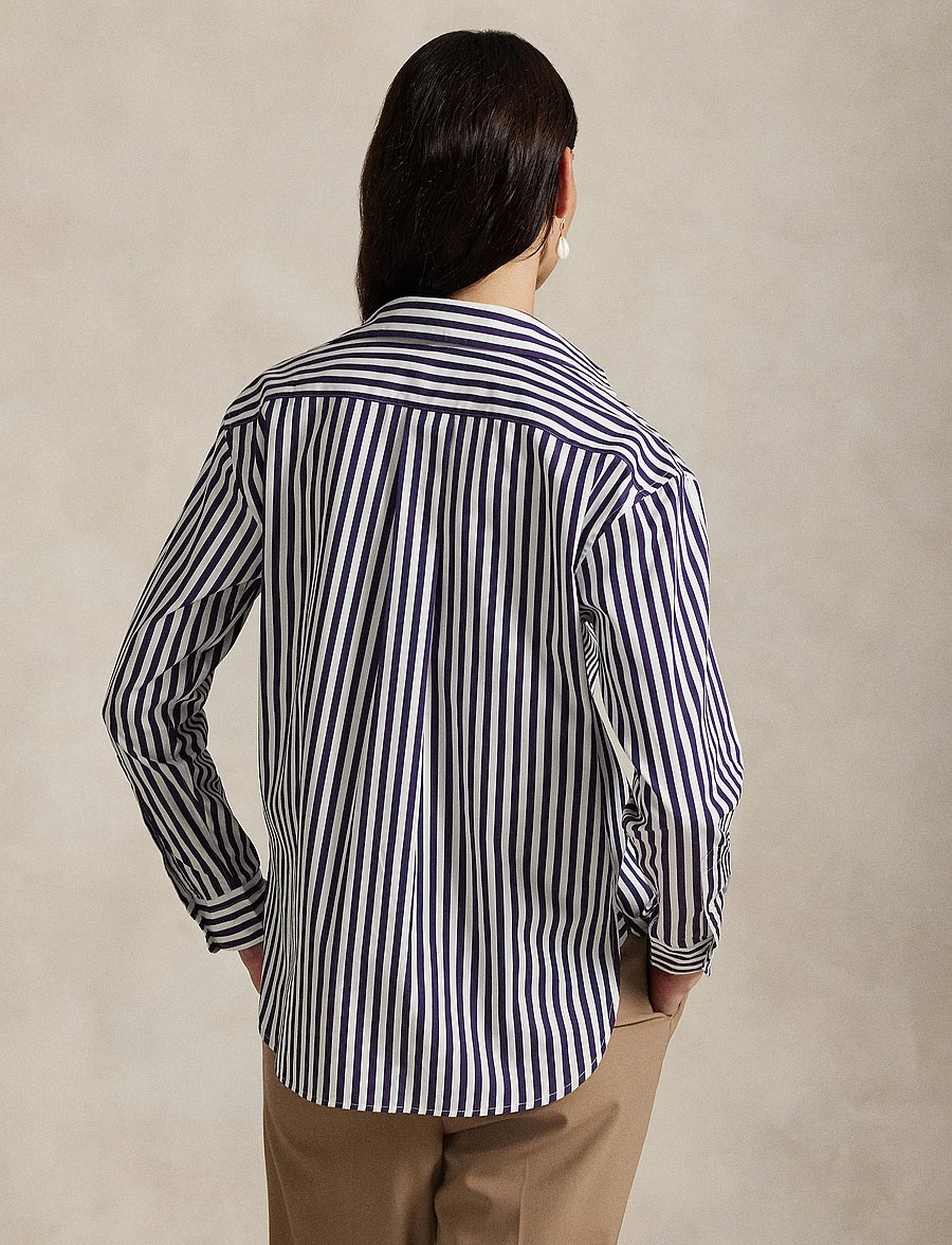 Polo Ralph Lauren - Relaxed Fit Striped Cotton Shirt - denimskjorter - 1323e bright purp - 4