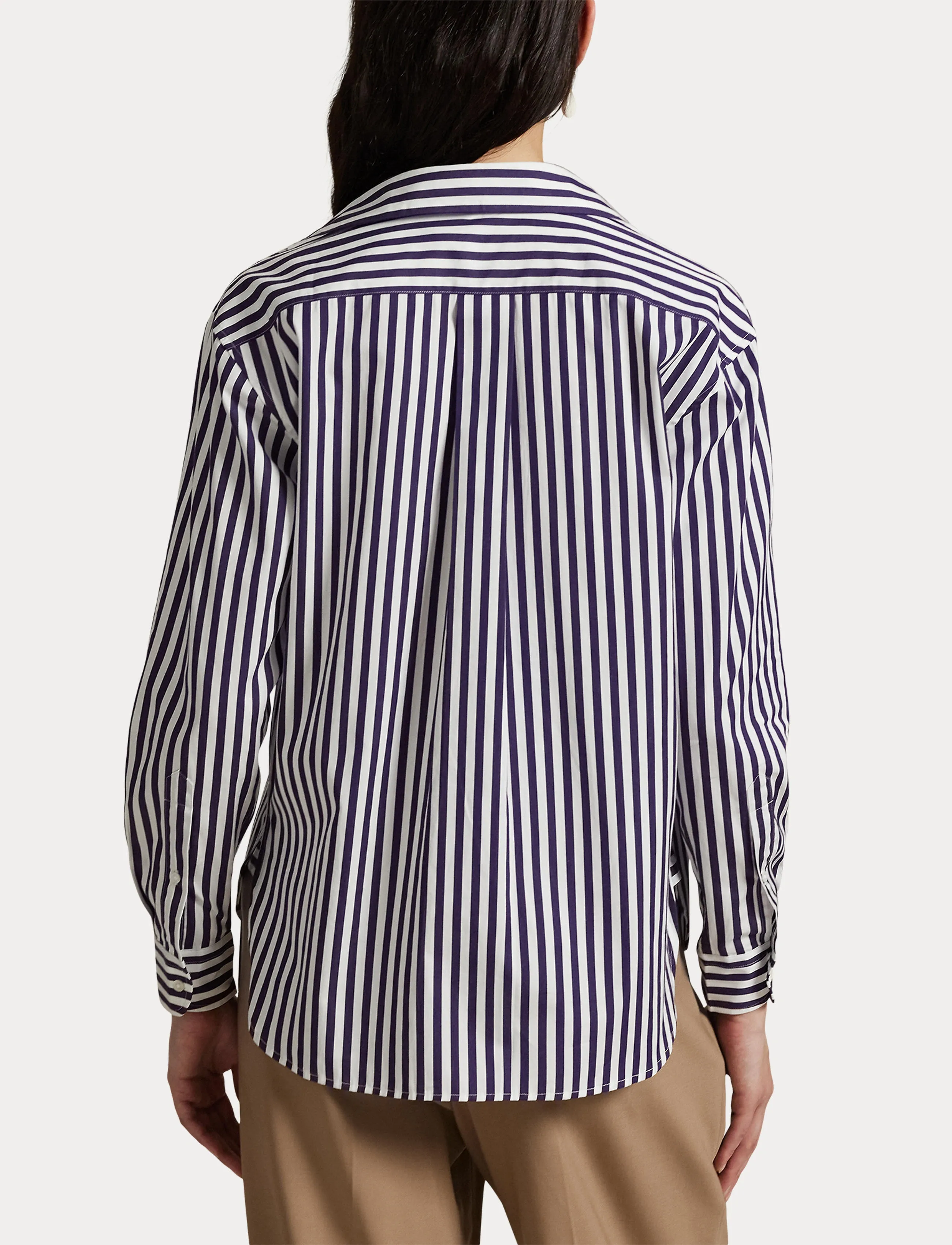 Polo Ralph Lauren Relaxed Fit Striped Cotton Shirt - Dimission - 1323E BRIGHT PURP / purple
