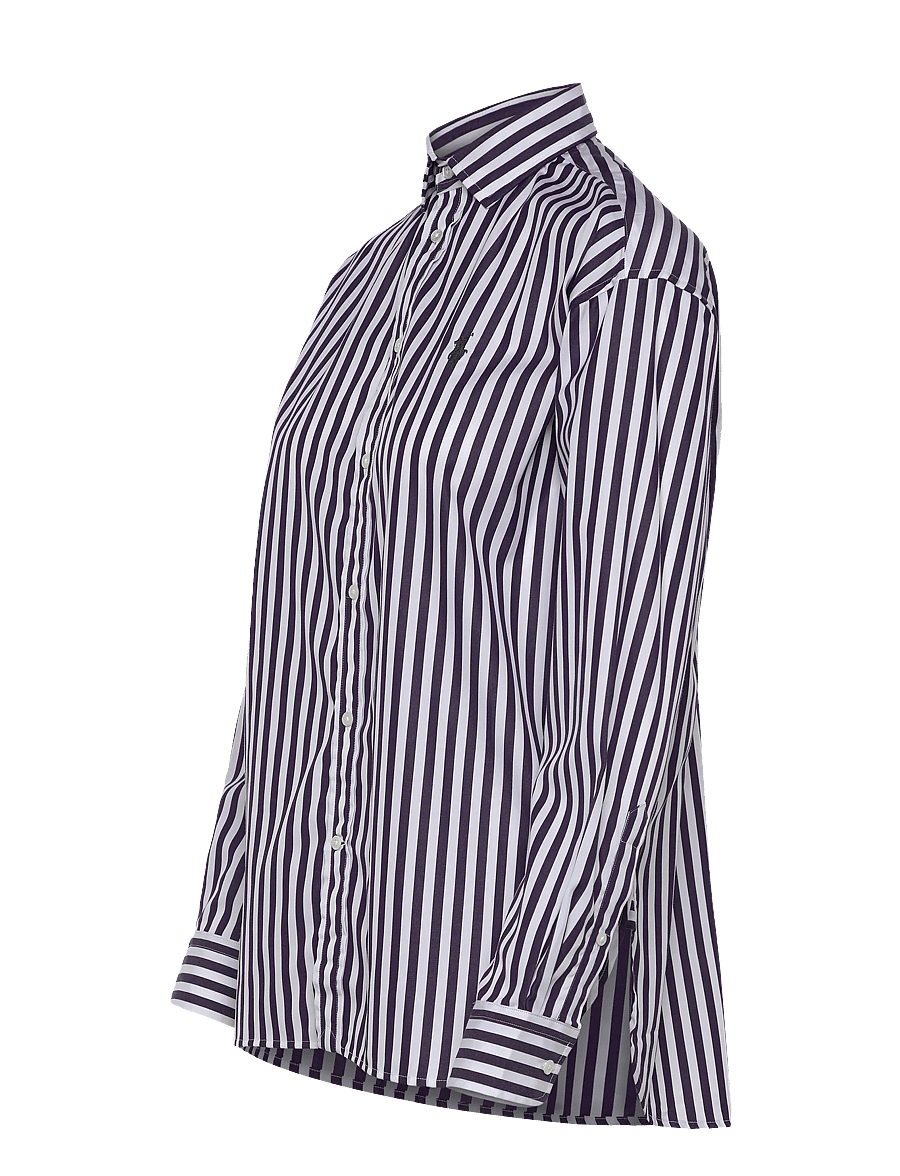 Polo Ralph Lauren - Relaxed Fit Striped Cotton Shirt - denimskjorter - 1323e bright purp - 2