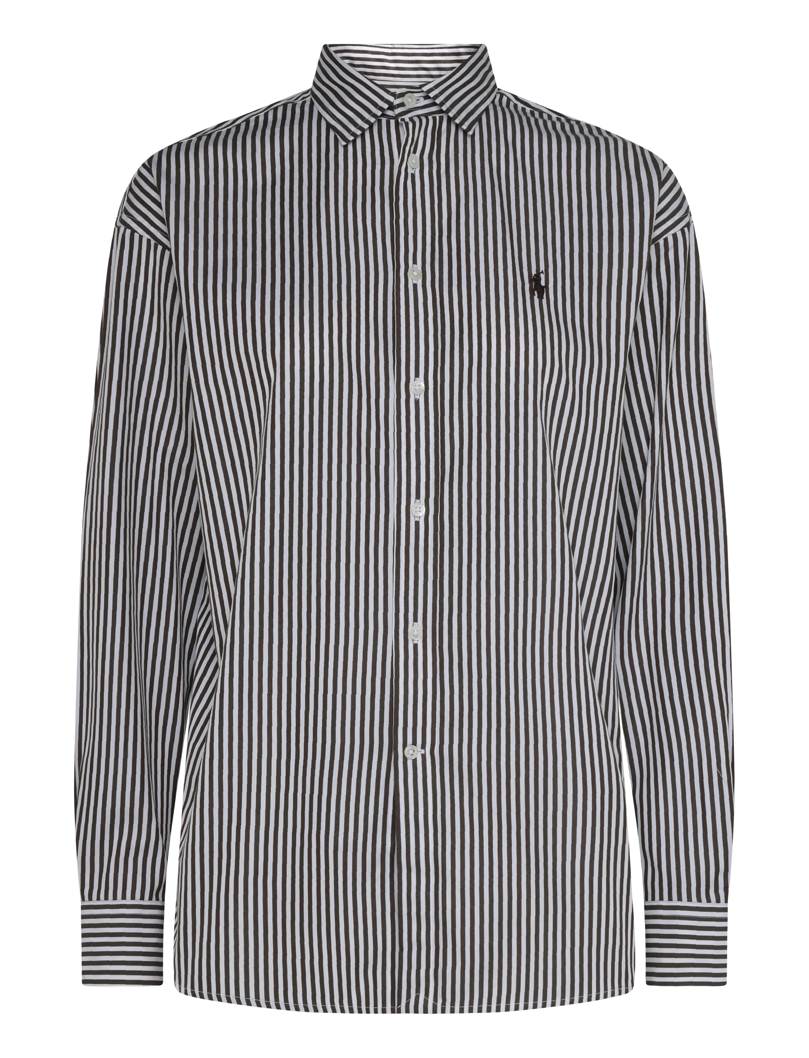 Polo Ralph Lauren Relaxed Fit Striped Cotton Shirt - Kleidung - 1936 DARK BROWN W / brown