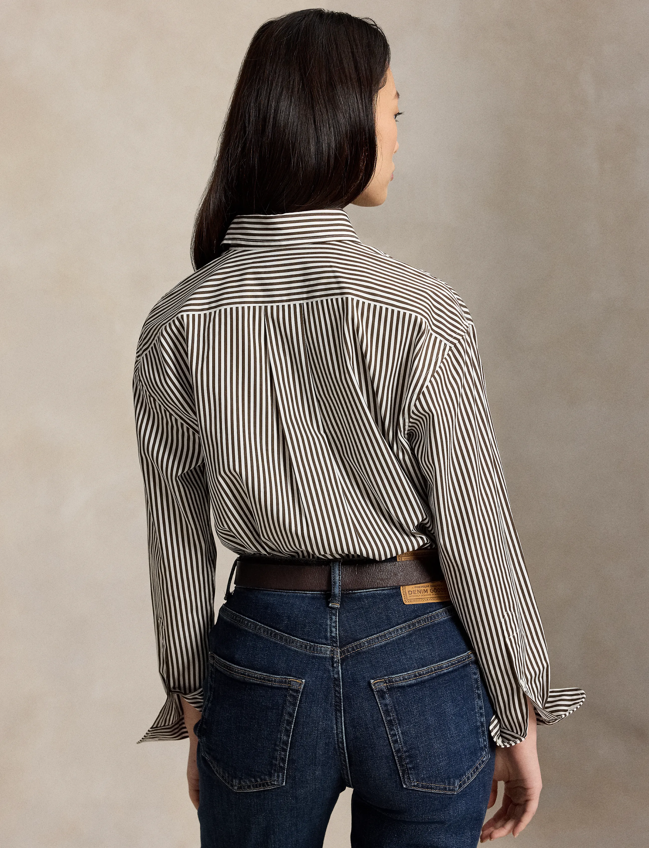 Polo Ralph Lauren - Relaxed Fit Striped Cotton Shirt - jeanshemden - 1936 dark brown w - 3