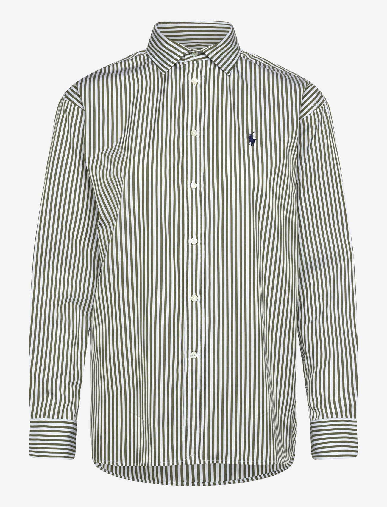 Polo Ralph Lauren - Relaxed Fit Striped Cotton Shirt - denimskjorter - 1936 supply olive - 0