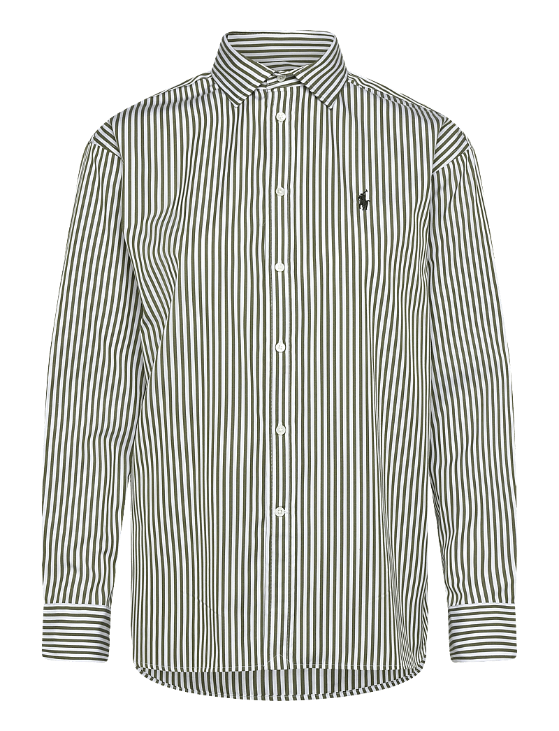 Polo Ralph Lauren - Relaxed Fit Striped Cotton Shirt - denimskjorter - 1936 supply olive - 0