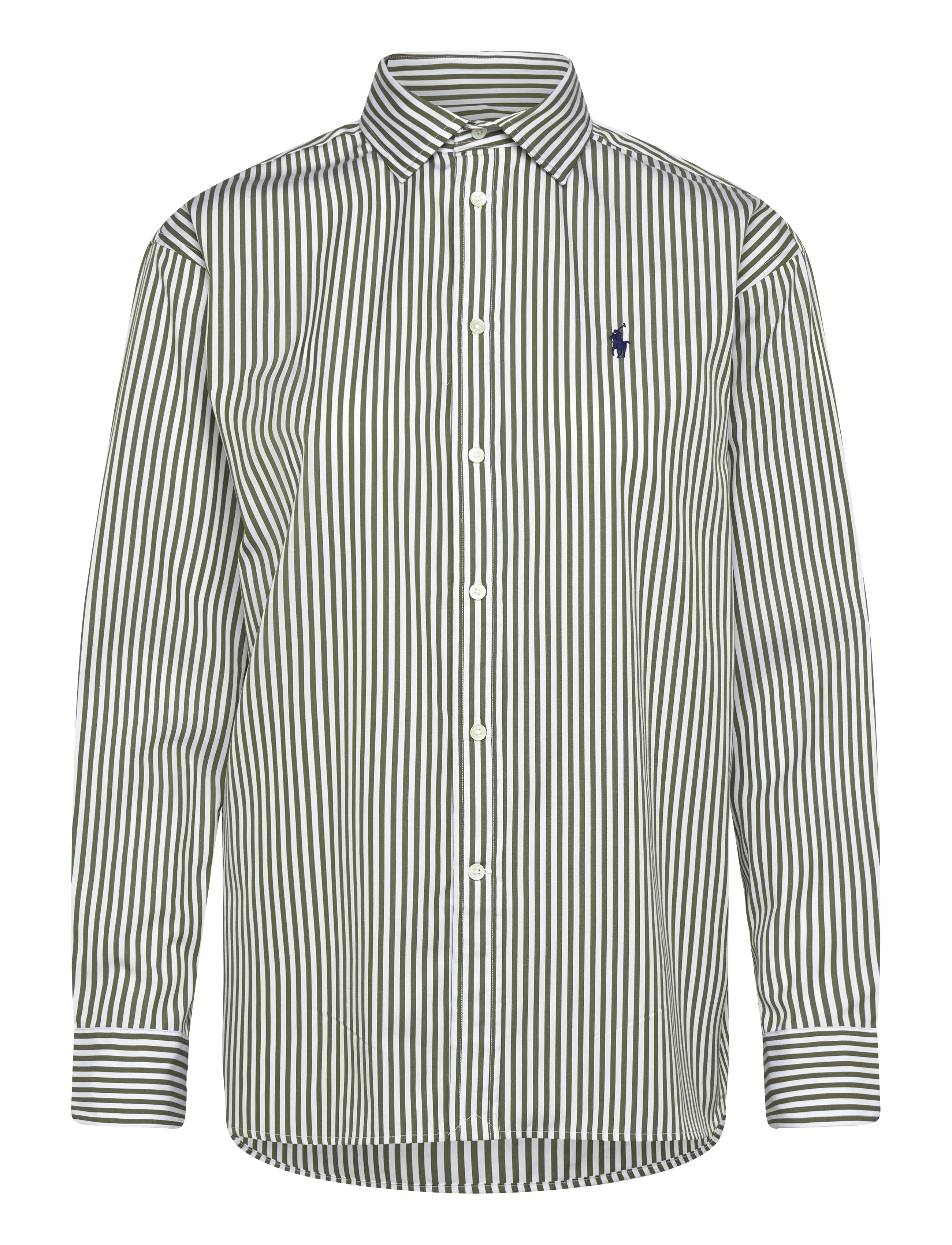 Polo Ralph Lauren Relaxed Fit Striped Cotton Shirt - Kläder - 1936 SUPPLY OLIVE / green