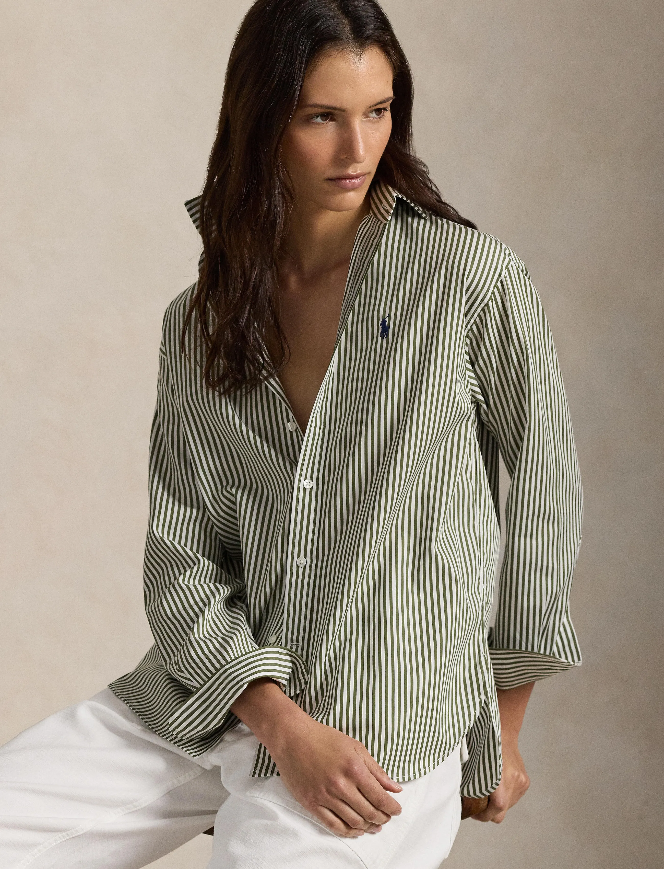 Polo Ralph Lauren - Relaxed Fit Striped Cotton Shirt - chemises en jeans - 1936 supply olive - 3