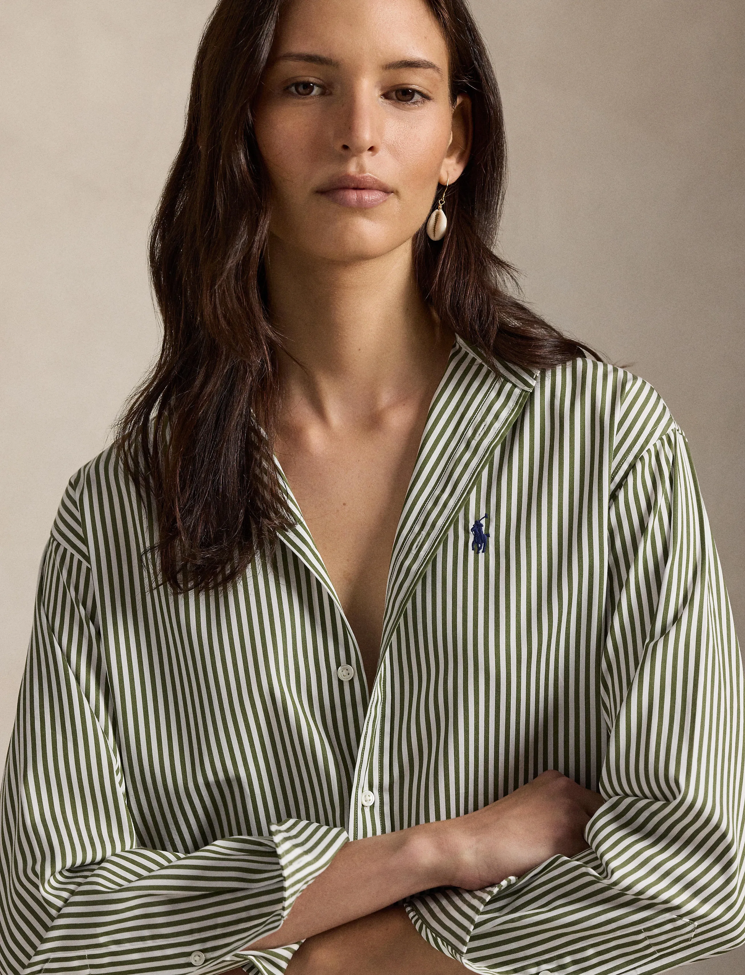 Polo Ralph Lauren - Relaxed Fit Striped Cotton Shirt - chemises en jeans - 1936 supply olive - 4