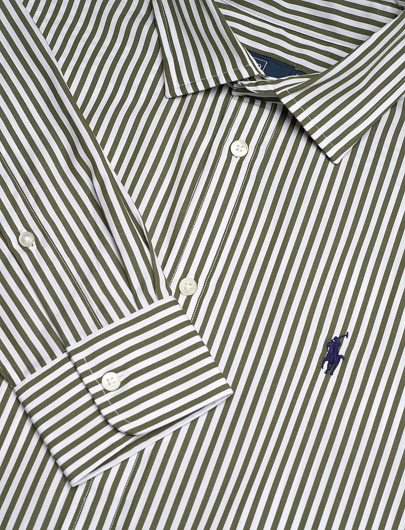 Polo Ralph Lauren - Relaxed Fit Striped Cotton Shirt - denimskjorter - 1936 supply olive - 2