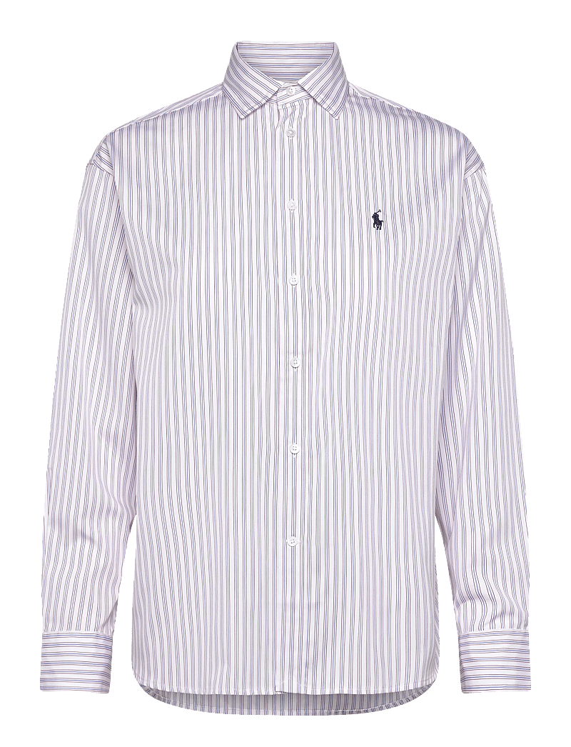Polo Ralph Lauren - Relaxed Fit Striped Cotton Shirt - denimskjorter - 1968 white red bl - 0