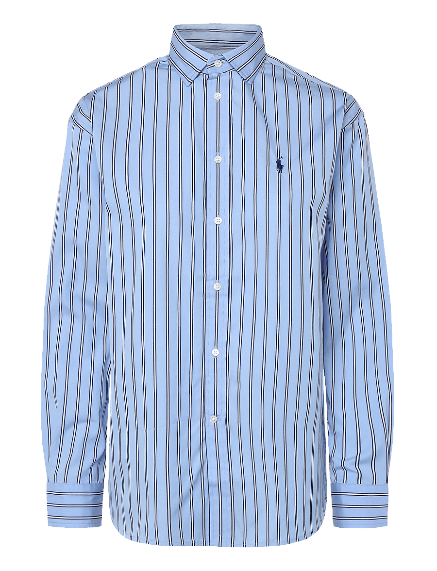 Polo Ralph Lauren - Relaxed Fit Striped Cotton Shirt - jeanshemden - 2062 lt blue-whit - 1
