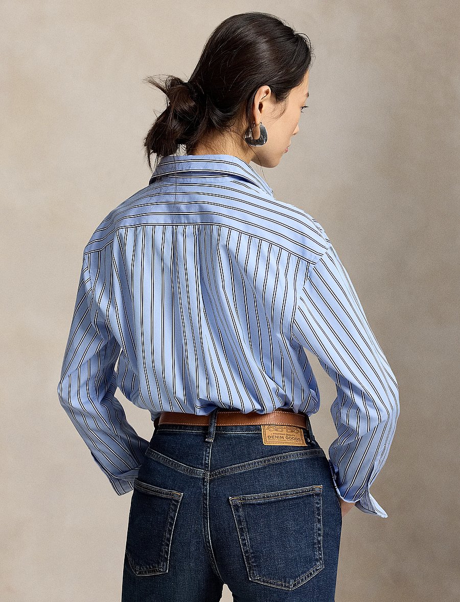 Polo Ralph Lauren - Relaxed Fit Striped Cotton Shirt - chemises en jeans - 2062 lt blue-whit - 2