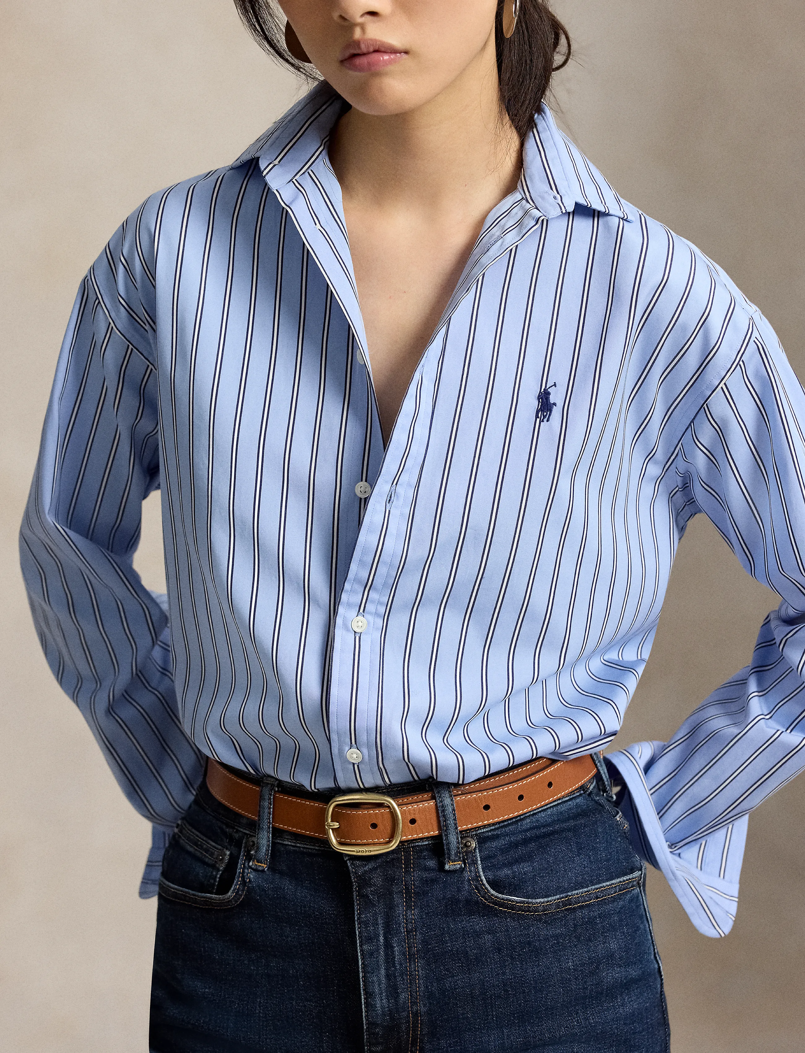 Polo Ralph Lauren - Relaxed Fit Striped Cotton Shirt - chemises en jeans - 2062 lt blue-whit - 3