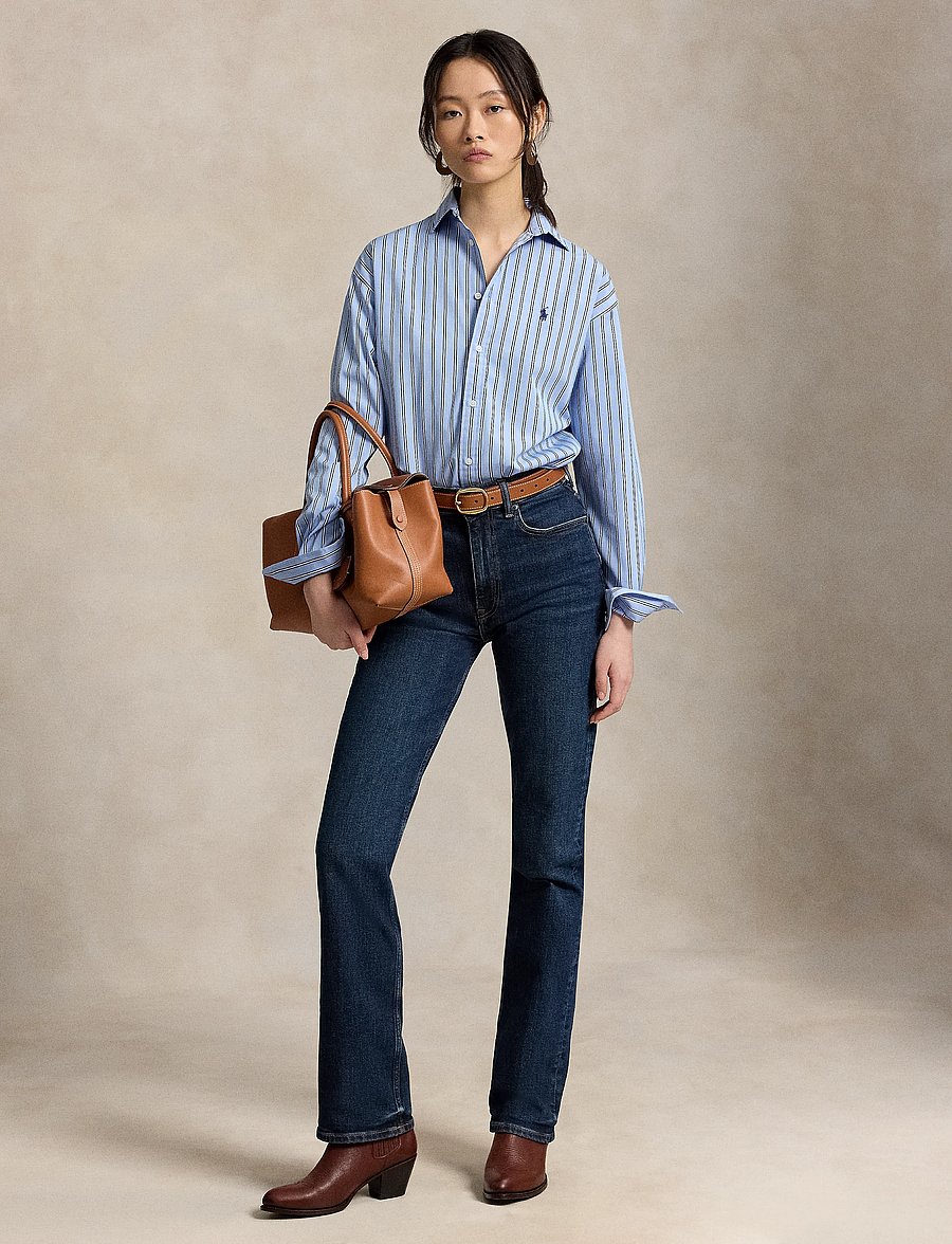 Polo Ralph Lauren - Relaxed Fit Striped Cotton Shirt - chemises en jeans - 2062 lt blue-whit - 4