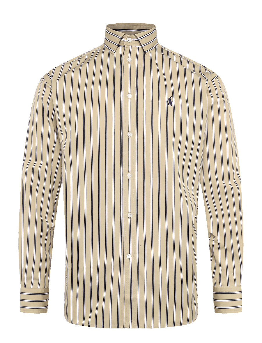 Polo Ralph Lauren - Relaxed Fit Striped Cotton Shirt - denimskjorter - 2063 tan-royal mu - 0