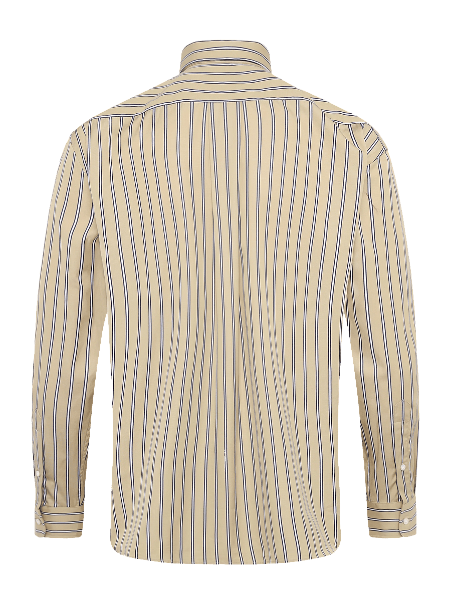 Polo Ralph Lauren - Relaxed Fit Striped Cotton Shirt - denimskjorter - 2063 tan-royal mu - 1