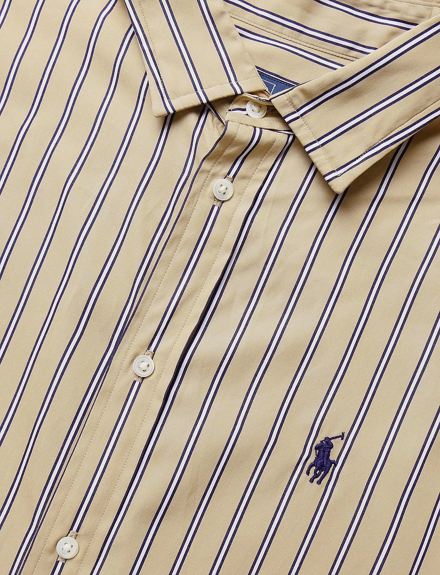 Polo Ralph Lauren - Relaxed Fit Striped Cotton Shirt - denimskjorter - 2063 tan-royal mu - 4