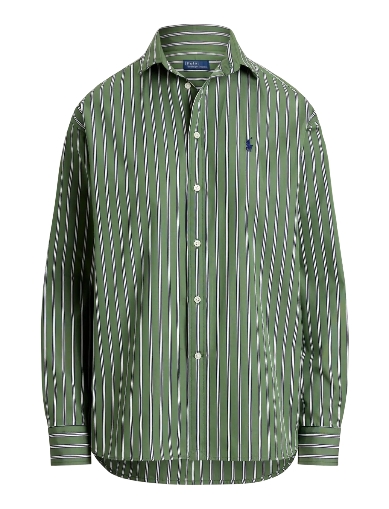 Polo Ralph Lauren Relaxed Fit Striped Cotton Shirt - Shirts - 2064 GREEN-WHITE / green