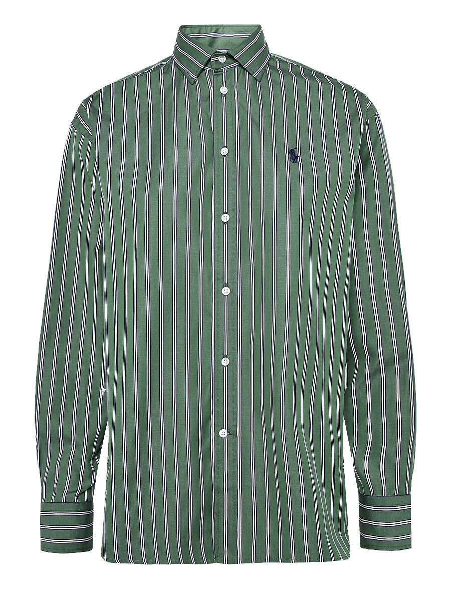 Polo Ralph Lauren - Relaxed Fit Striped Cotton Shirt - denim shirts - 2064 green-white - 1