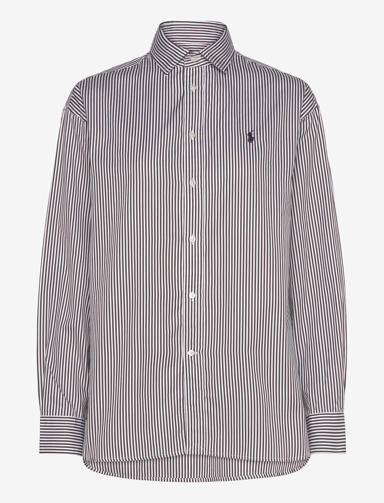 Polo Ralph Lauren - Relaxed Fit Striped Cotton Shirt - denimskjorter - 4655u dark brown/ - 0