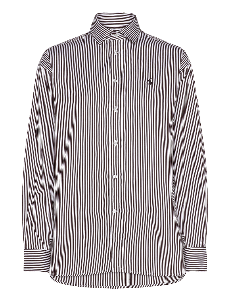 Polo Ralph Lauren - Relaxed Fit Striped Cotton Shirt - denimskjorter - 4655u dark brown/ - 0