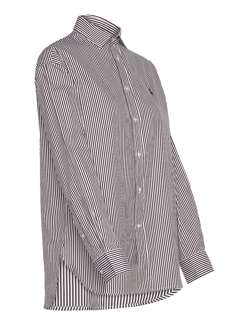 Polo Ralph Lauren - Relaxed Fit Striped Cotton Shirt - denimskjorter - 4655u dark brown/ - 3
