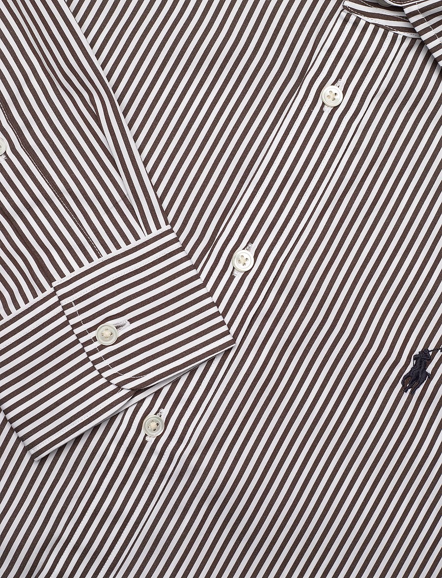Polo Ralph Lauren - Relaxed Fit Striped Cotton Shirt - chemises en jeans - 4655u dark brown/ - 4