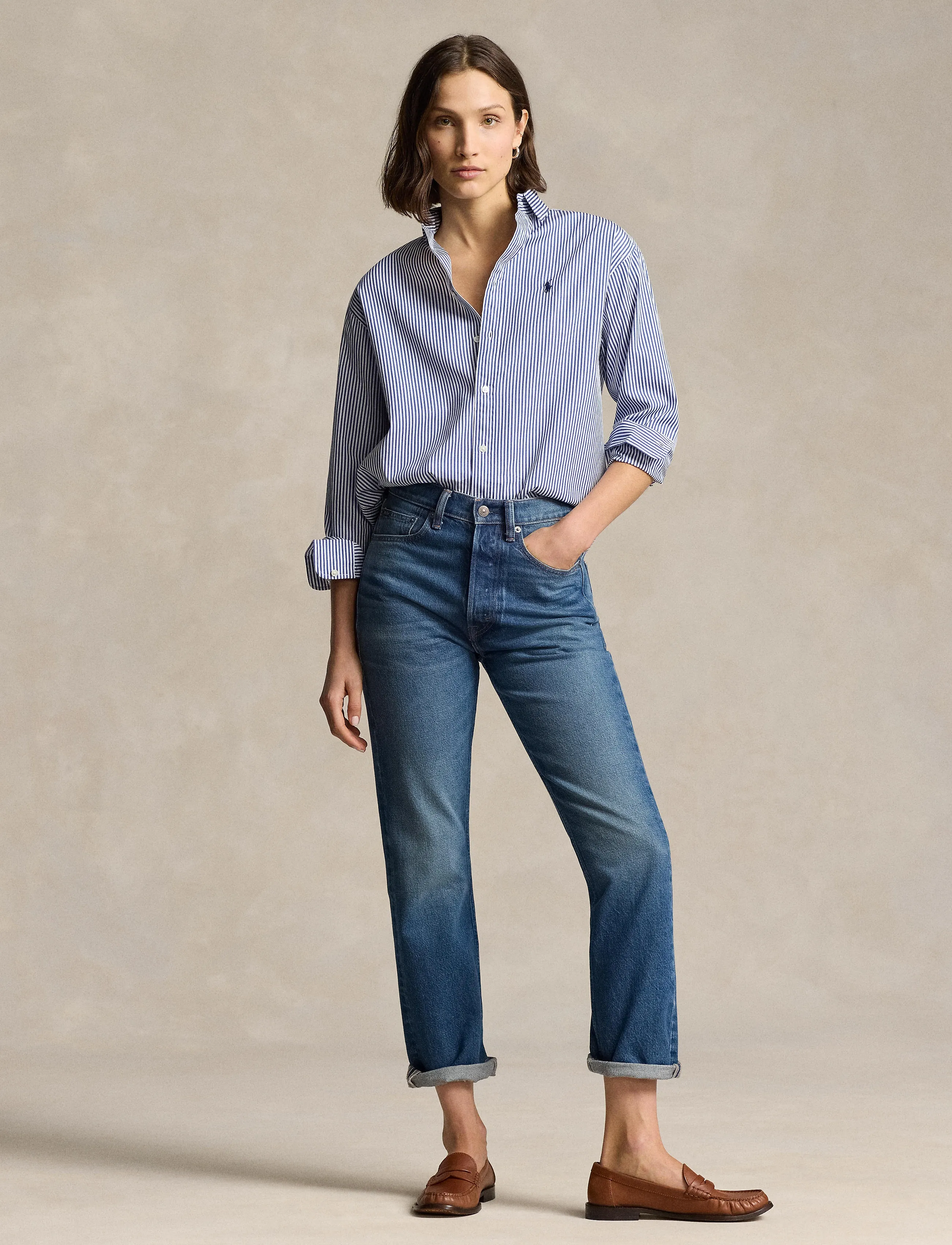 Polo Ralph Lauren - Relaxed Fit Striped Cotton Shirt - denimskjorter - 926b cabana blue - 5