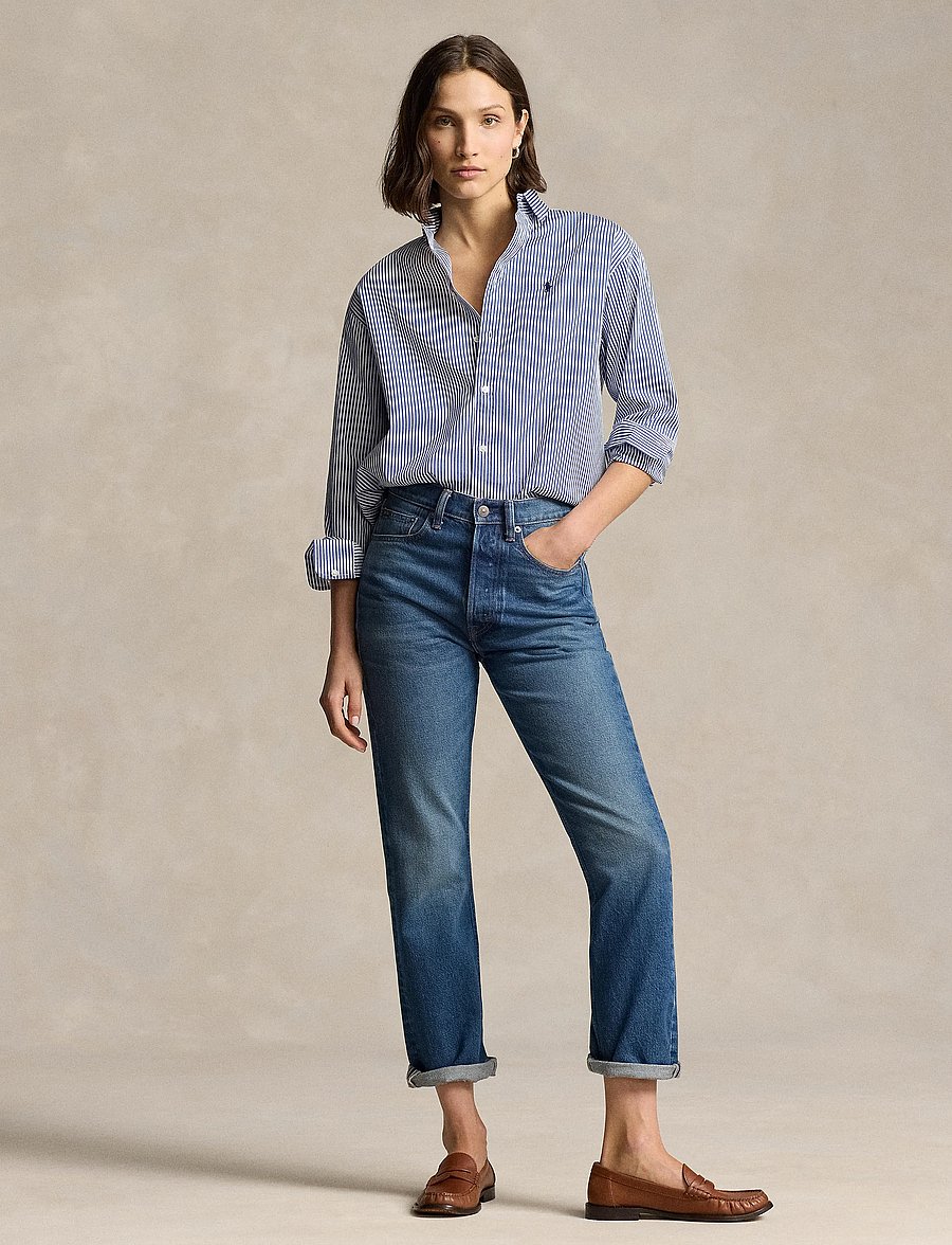 Polo Ralph Lauren - Relaxed Fit Striped Cotton Shirt - denimskjorter - 926b cabana blue - 5
